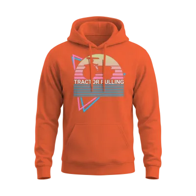 Tractor Pulling Retro Unisex Hoodie - Orange