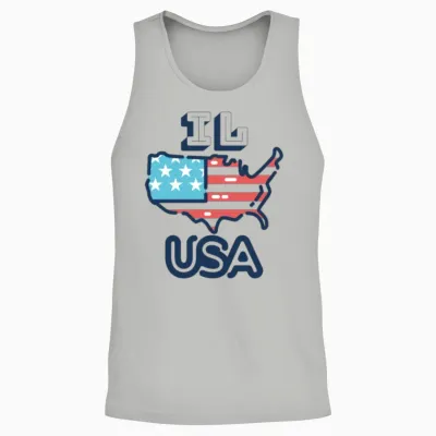 Il, Usa, Illinois Unisex Tank Top - Ash