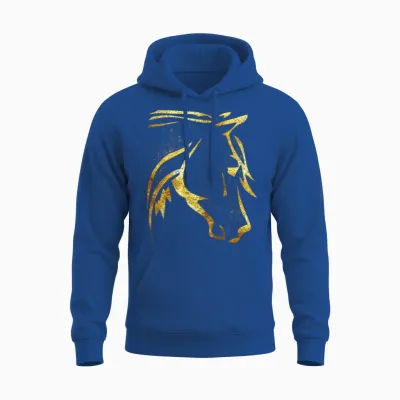 Horse Head Golden | Horseriding | Horse Riding Unisex Hoodie - Royal