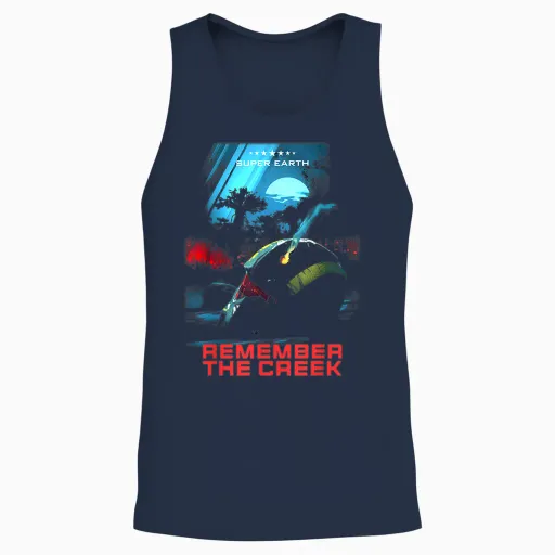 Helldivers 2 Remember the Creek Super Earth Video Game Unisex Tank Top - Navy
