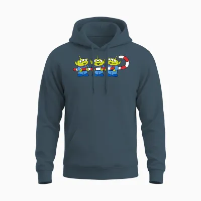 Disney Pixar Toy Story Aliens Candy Cane Christmas Unisex Hoodie - Dark Heather