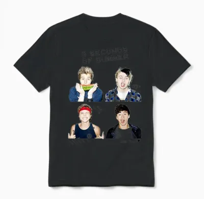 5 Seconds of Summer - Photo Scribble Unisex T-Shirt - Black