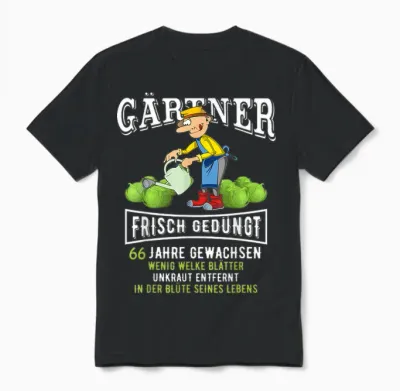 66. Geburtstag Mann Geschenk Lustig Gärtner 66 Jahre Unisex T-Shirt - Black