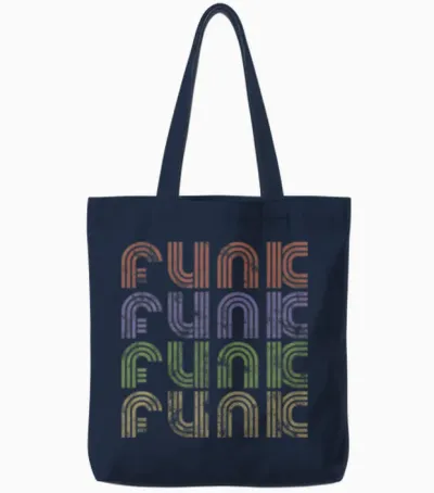 Funk Music Retro Tote Bags - Navy