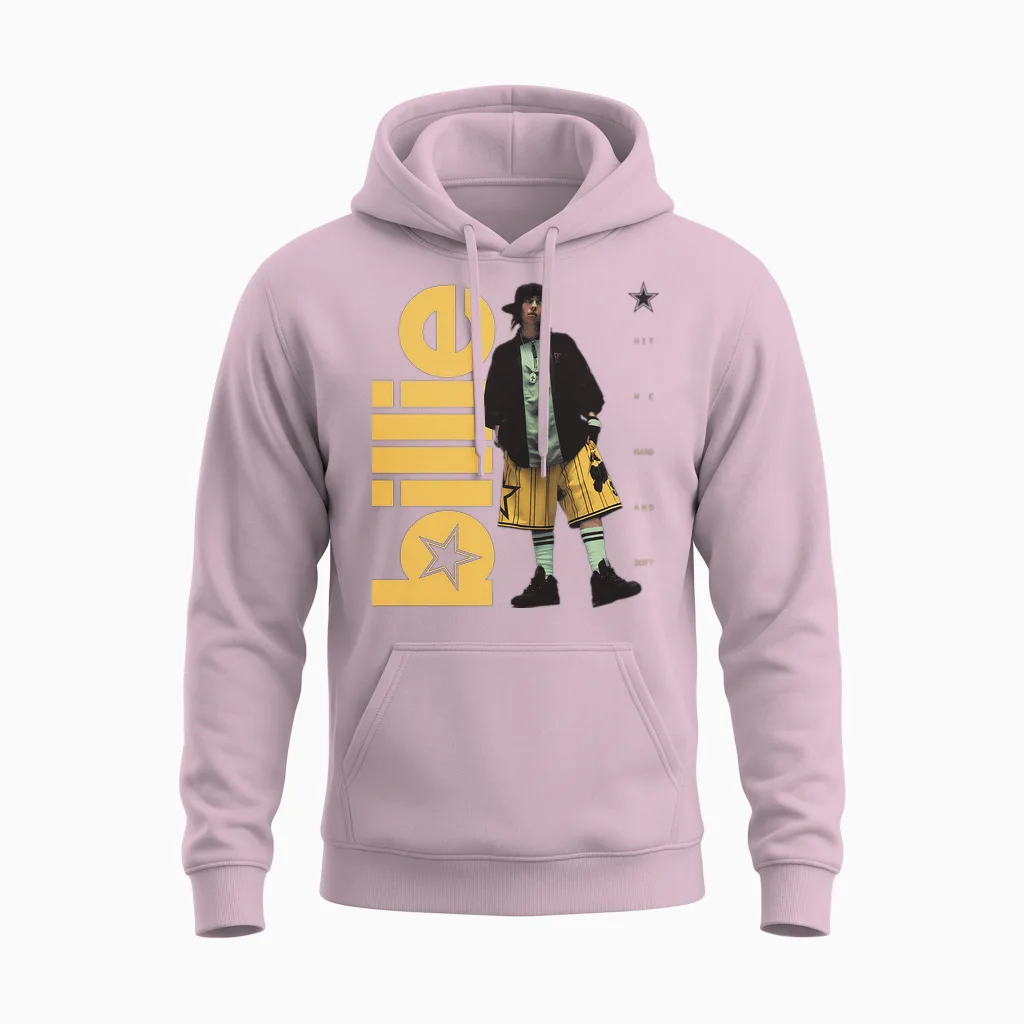 Offizielles Billie Eilish Hit Me Hard and Soft Stehfoto Unisex Hoodie in Light Pink