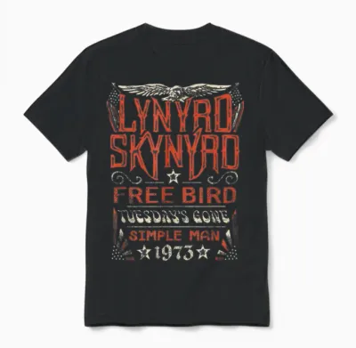 Lynyrd Skynyrd - Free Bird Tuesday's Gone Simple Man Songs Unisex T-Shirt - Black
