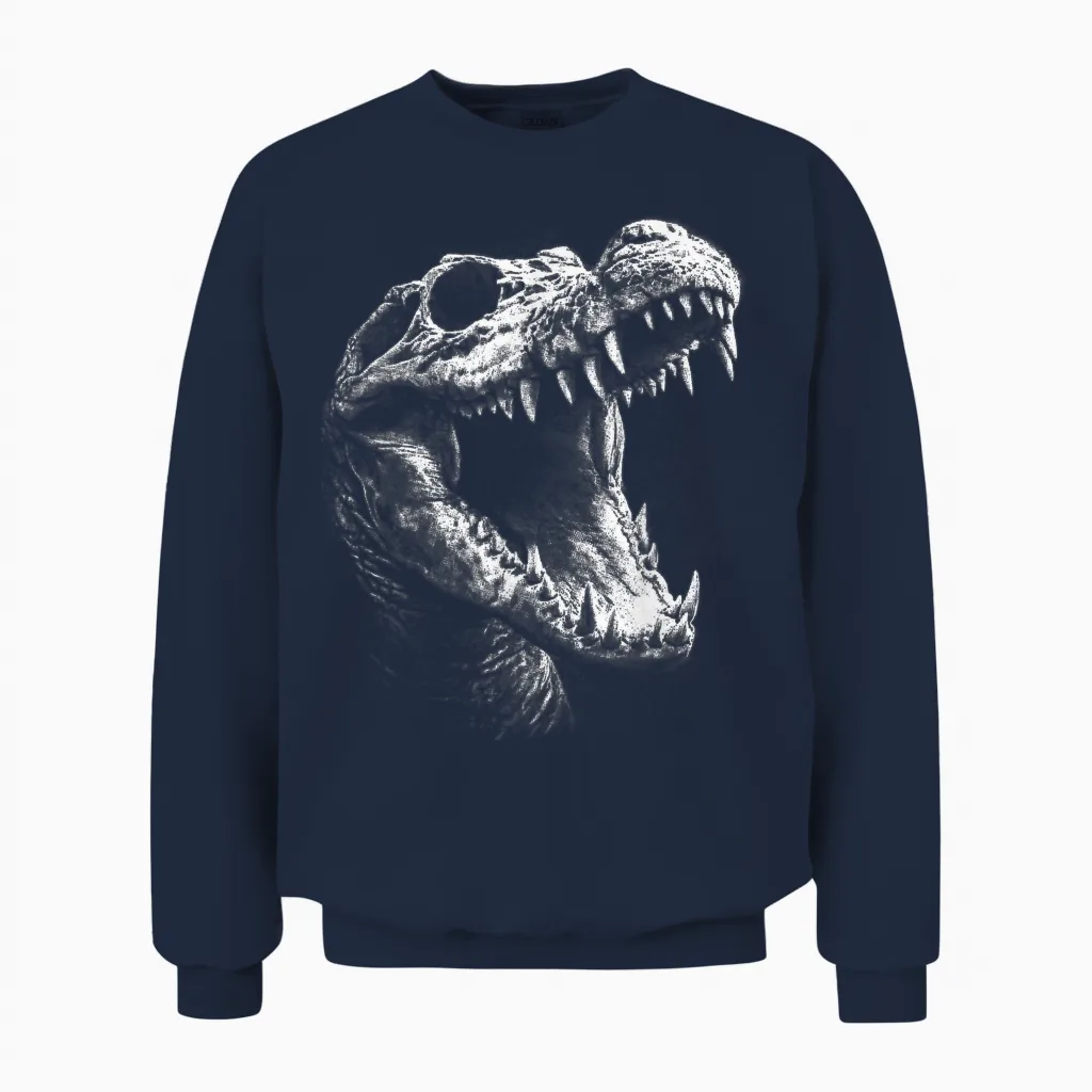 Crâne Gothique Crocodile Animal Alternatif Grunge Esthétique Unisex Sweatshirt in Navy