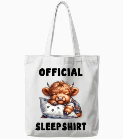 Highland Cow - Official Sleepshirt Pajamas Nightgown Tote Bags - White