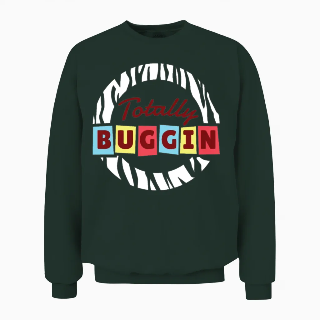 Retro Totally Buggin Unisex Sweatshirt in Forest