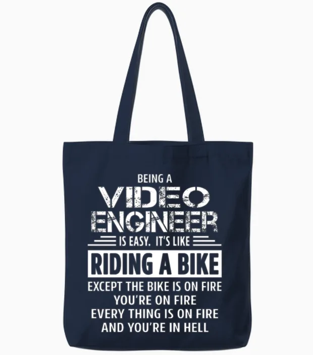 Video Engineer Engineers Tote Bags in Navy