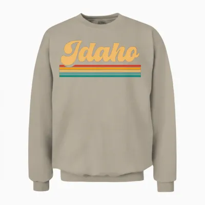 Retro State of Idaho Unisex Sweatshirt - Sand