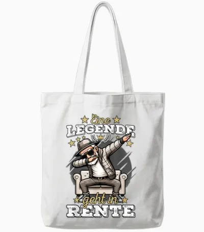 Rente Mann Eine Legende Geht in Rente, Renteneintritt Männer Tote Bags - White