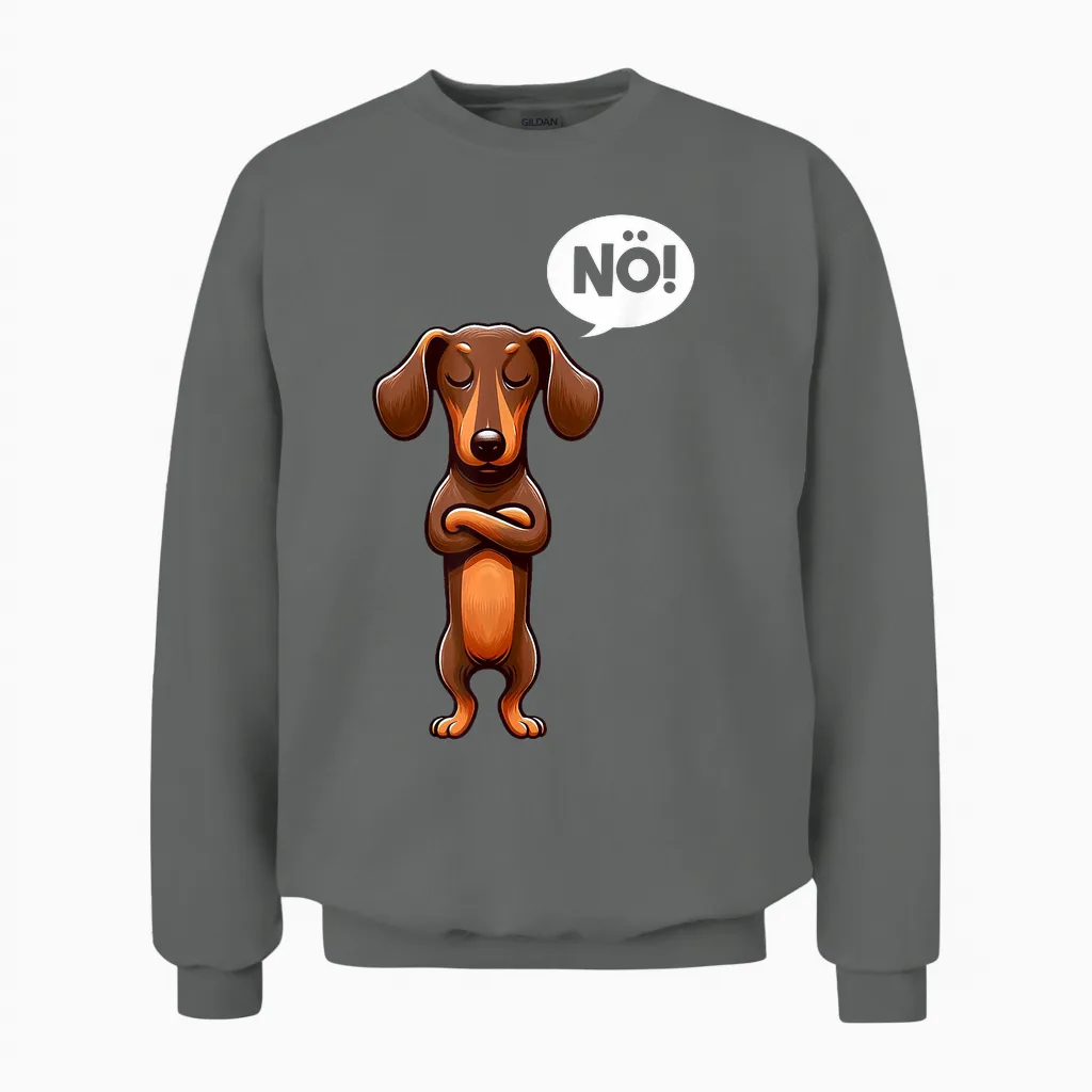 Dickköpfiger Rauhaardackel Nö Dackel Hund Lustiges Hunde Unisex Sweatshirt in Graphite Heather