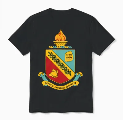 Dliflc Defense Language Institute Full Color Crest Unisex T-Shirt - Black