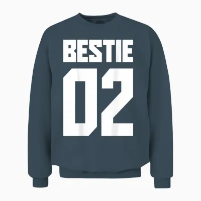 Bestie 01 Bestie 02 Bestie Squad Matching Bff Friend Crew T-Shirt, Black, S Unisex Sweatshirt - Dark Heather