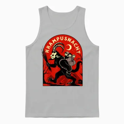Krampusnacht Shirt Merry Krampus Satanic Christmas Horror Unisex Tank Top - Ash