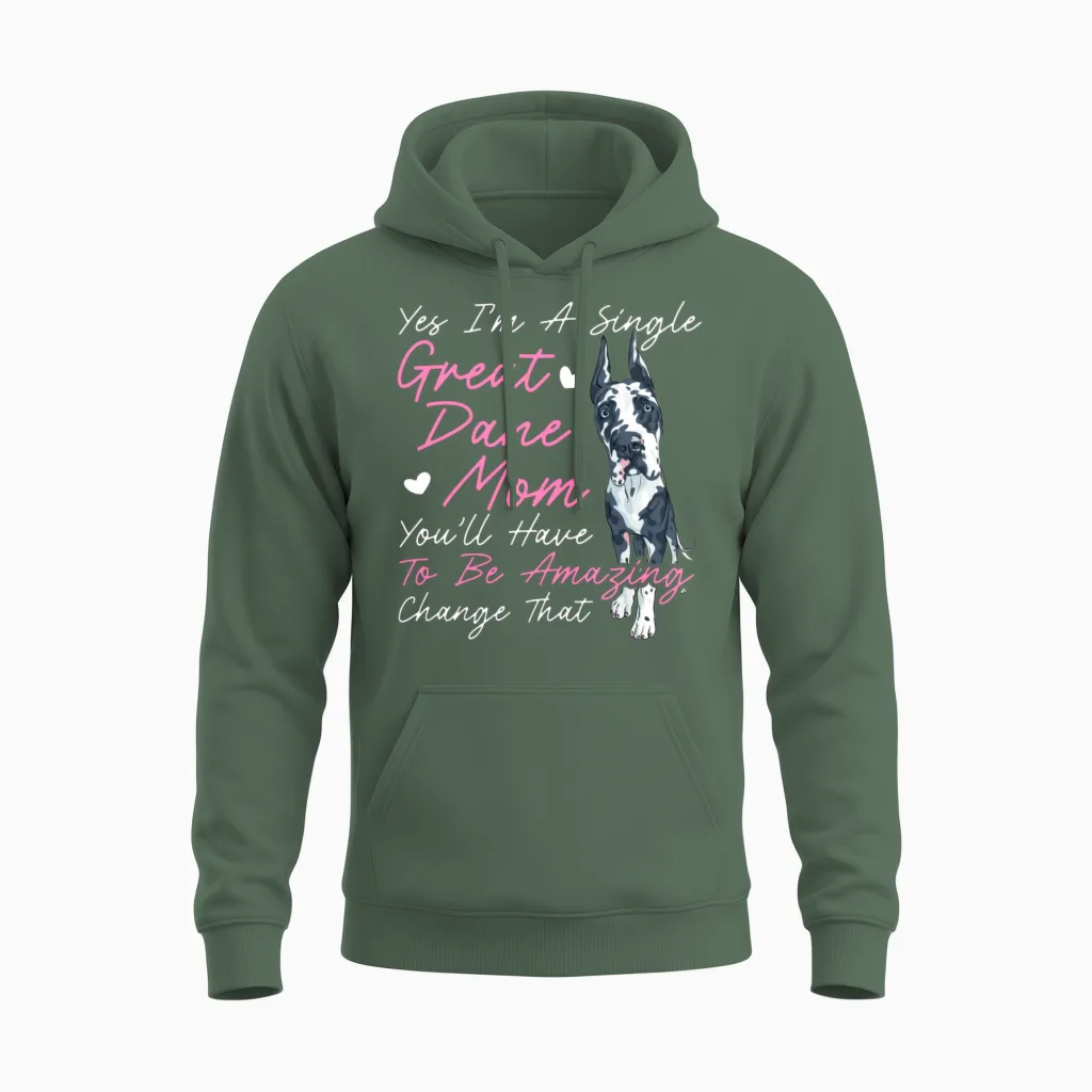 Dog Breeder Dog Owner Mom Great Dane Mom Unisex Hoodie in Military Green