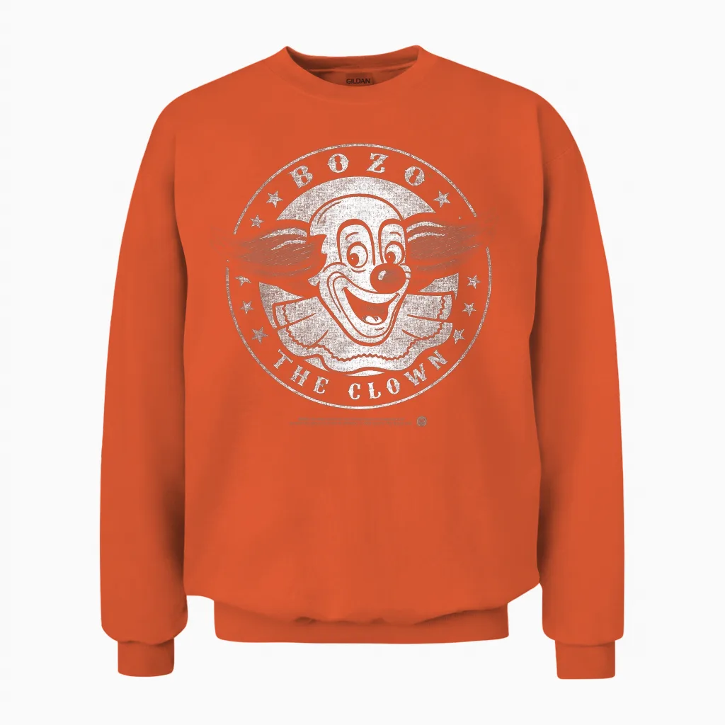 Bozo the Clown Faded Vintage T-Shirt, Black, S Unisex Sweatshirt in Orange