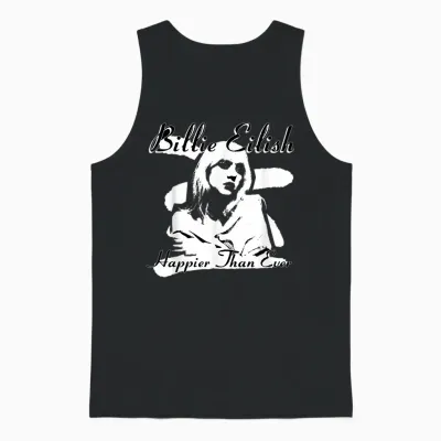 Official Billie Eilish Happier Than Ever Black Unisex Tank Top - Black