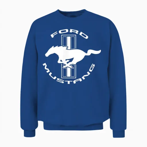 Mustang Tribar Logo White T-Shirt, Black, S Unisex Sweatshirt - Royal