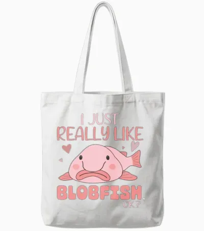 Funny Blobfish Lovers Tote Bags - White