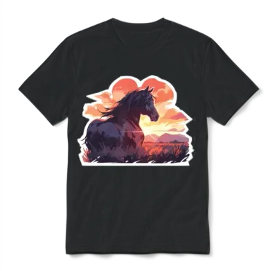 Rapping Horses Black Horse Riding Riders Unisex T-Shirt - Black