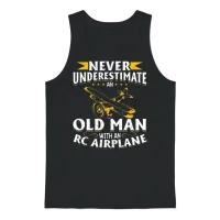 Men Rc Aircraft Humor Dad Model Plane Pilot Unisex Tank Top - Black – 1