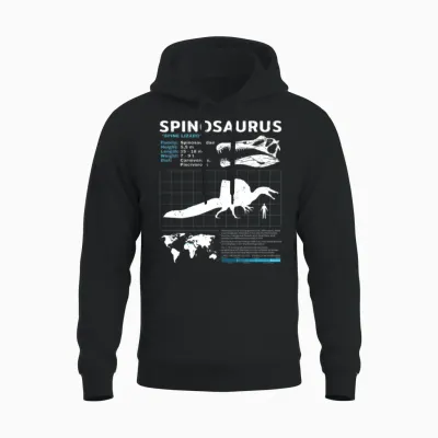 Spinosaurus Fact Sheet Unisex Hoodie - Black