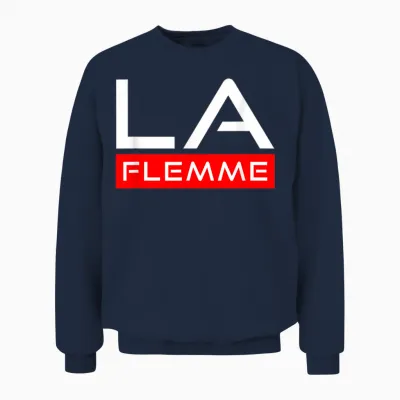La Flemme Gift Man Woman Humour Original Birthday Unisex Sweatshirt - Navy