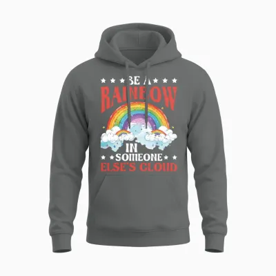 Be a Rainbow in Someone Else's Cloud 8 Unisex Hoodie - Graphite Heather