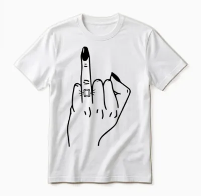 Ring Finger Flip off for Bride Wedding Bridal Py Unisex T-Shirt - White
