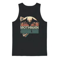 Mothman Cryptid Cryptozoology Retro Unisex Tank Top - Black – 1