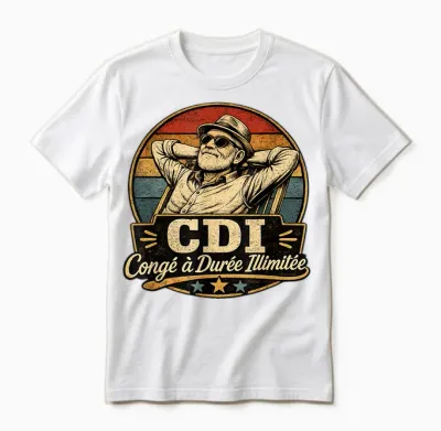 Cadeau Retraité Homme Original Humour Congé Durée Ilimitée Unisex T-Shirt - White