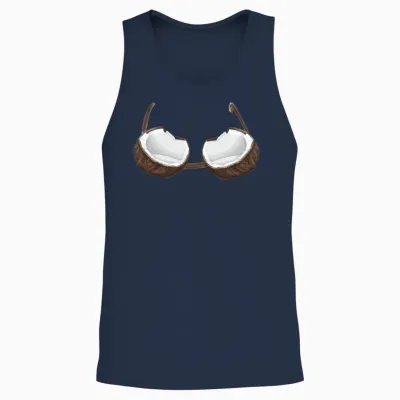 Funny Coconut Summer Coconuts Bra Funny Halloween Unisex Tank Top - Navy