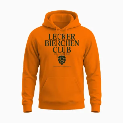 Lecker Bierchen Club Official Member Bier Humor Unisex Hoodie - Safety Orange