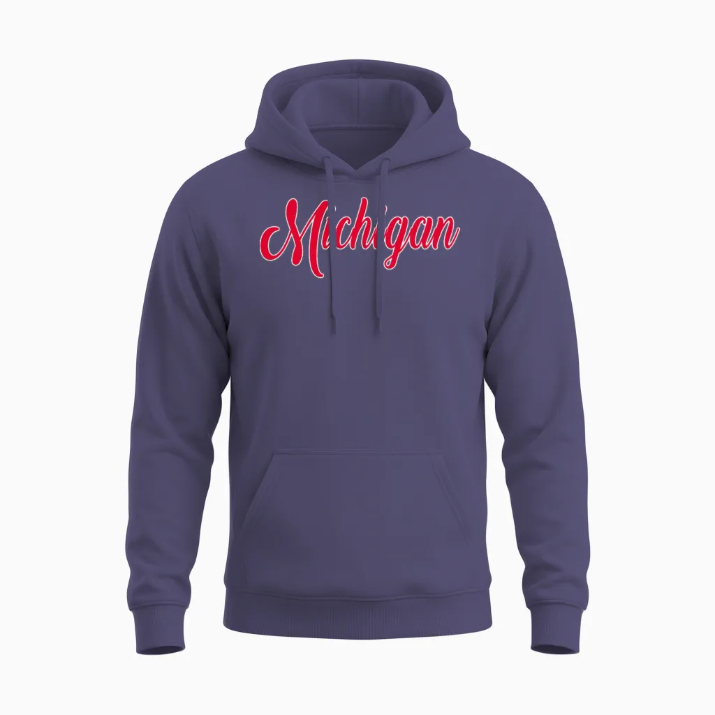 Michigan Retro Throwback Design Unisex Hoodie - Heather Sport Dark Navy