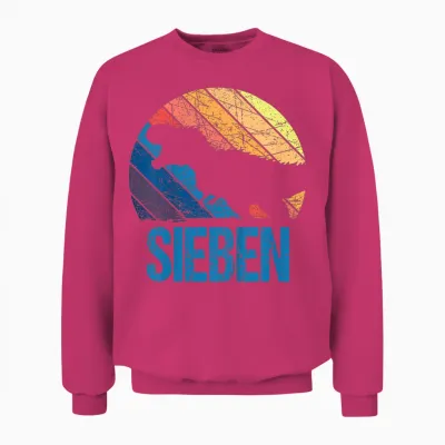 Dino 7 Jahre | Dinosaurier | 7. Geburtstag Junge Dino-Fan Unisex Sweatshirt - Heliconia