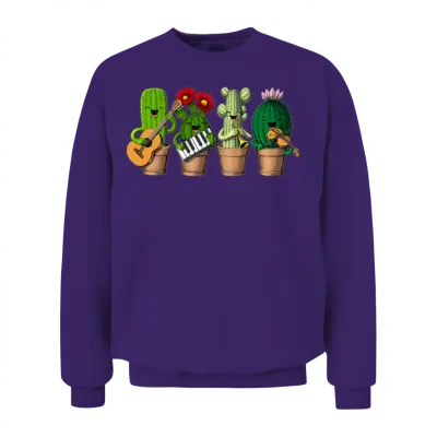 Funny Cactus Unisex Sweatshirt - Purple