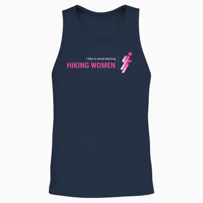 I Hike to Avoid Adulting, Women Hiking Unisex Tank Top - Navy