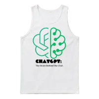 Chatgpt: the Brain Behind the Chat (dark Design) Unisex Tank Top - White – 1
