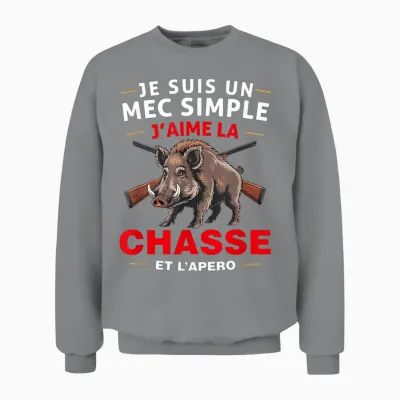 Man I Love Hunting for Hunter Passion Hunting T-Shirt, Black, S Unisex Sweatshirt - Sport Grey