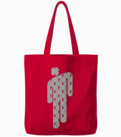 Billie Eilish Official Blohsh Black T-Shirt Small Tote Bags - Red