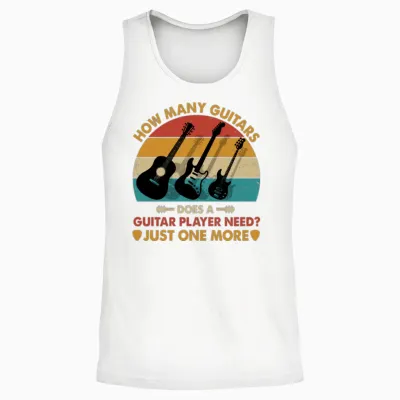Funny Guitarist Unisex Tank Top - White