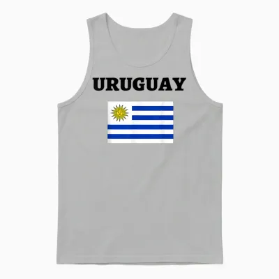 Fußball-T-Shirt Mit Uruguay-Flagge, Fußball-Trikot Unisex Tank Top - Ash