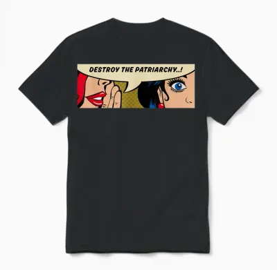 Destroy the Patriarchy - Women Whispering - Feministische Pop Art Unisex T-Shirt - Black