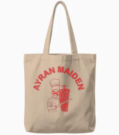 Ayran Maiden Doner Band Funny Fast Food Dürüm Tote Bags - Natural