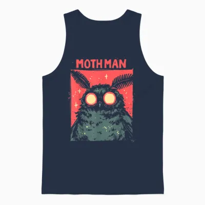 Mothman Cryptid West Virginia Cryptozoology Cryptidcore T-Shirt, Black Unisex Tank Top - Navy