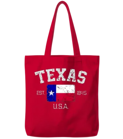 Vintage Texas Austin Est 1845 Souvenir Gift Tote Bags - Red