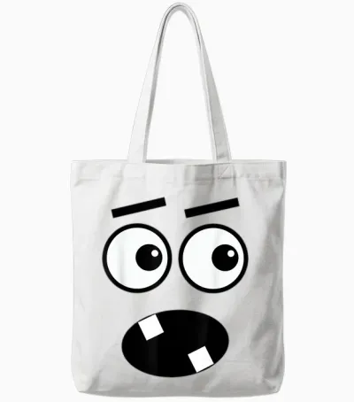 Funny Creepy Carrots Face Halloween Costume Tote Bags - White