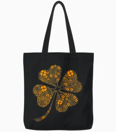 Funny St Patrick's Day Ireland St Patrick's Day Clover T-Shirt, Green, S Tote Bags - Black